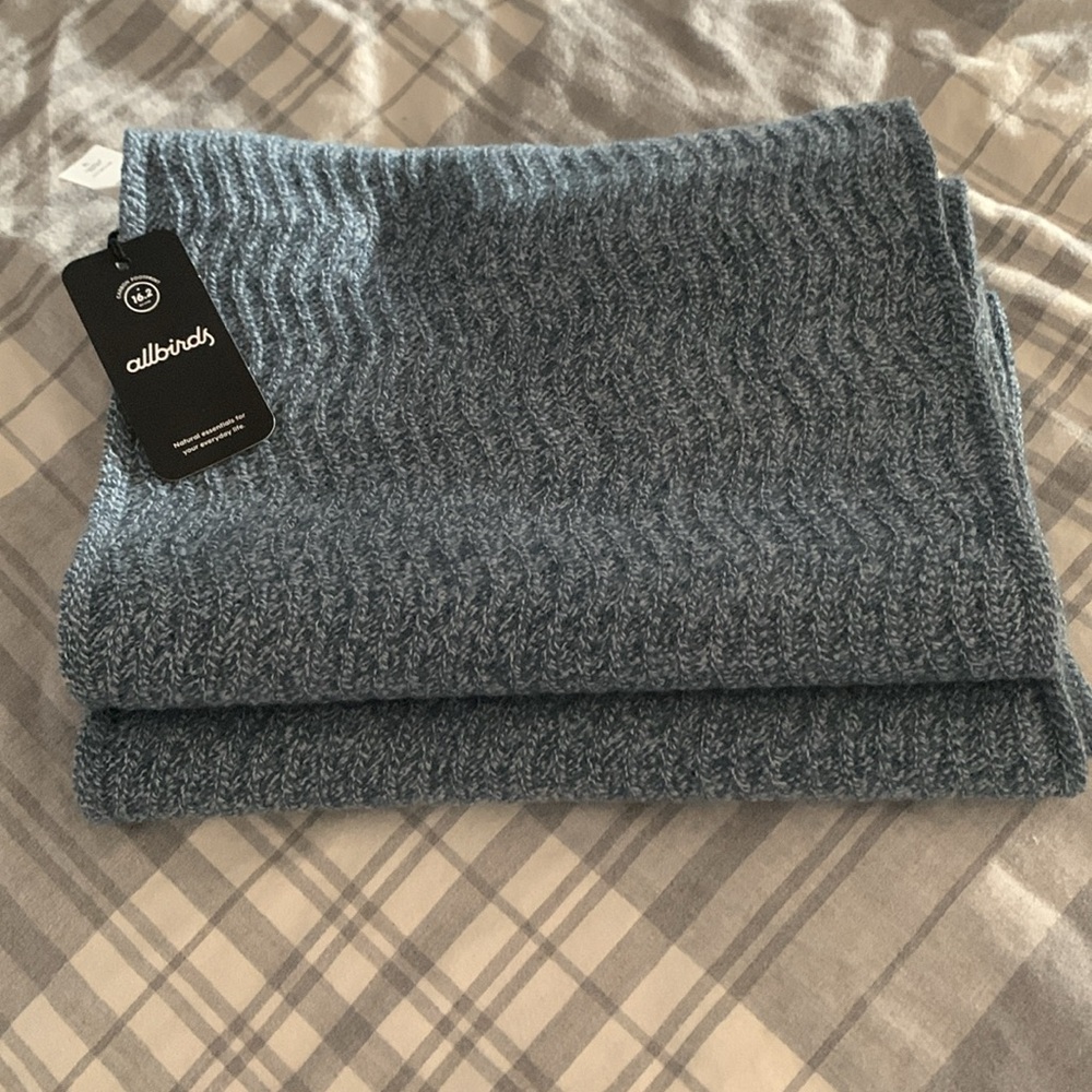 Allbirds NWT 100% merino wool light blue scarf 🧣